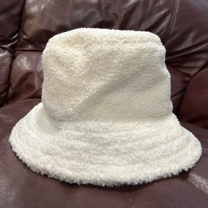 Cute White Sherpa Bucket Hat
